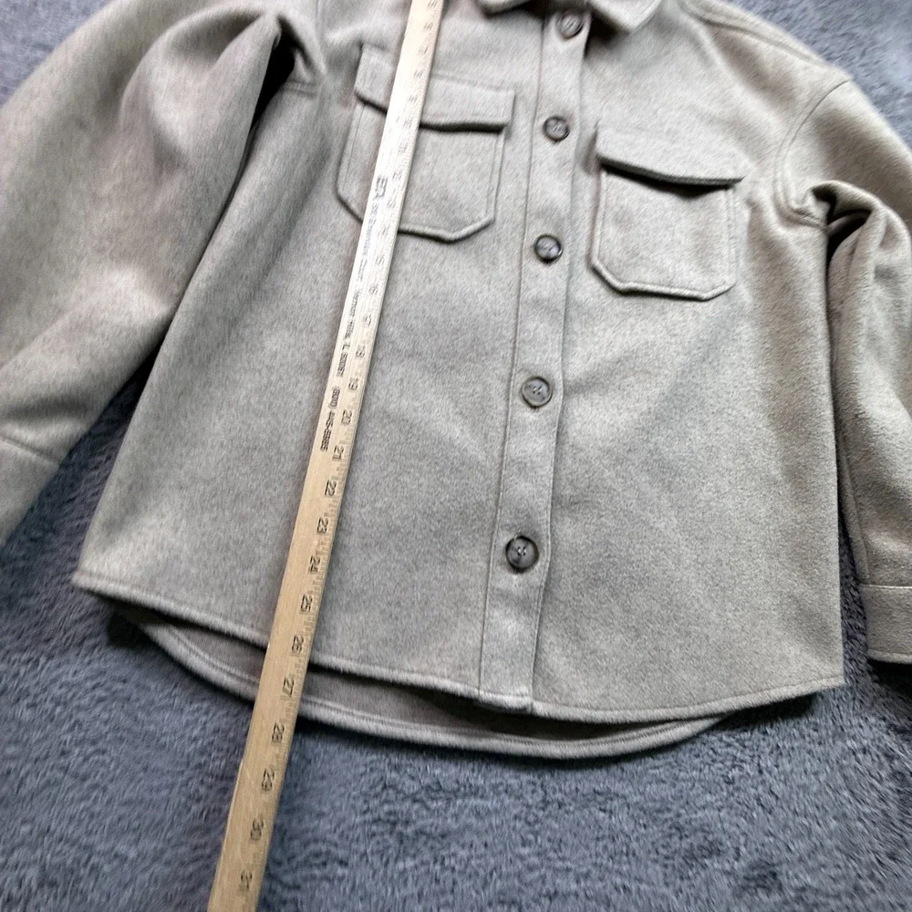 Avec Les Filles Oversized Shacket Heavy Weight Button Front Oatmeal Womens S